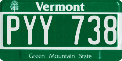 VT license plate PYY738