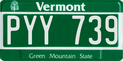 VT license plate PYY739
