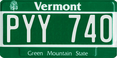 VT license plate PYY740