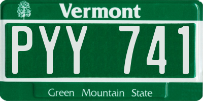 VT license plate PYY741