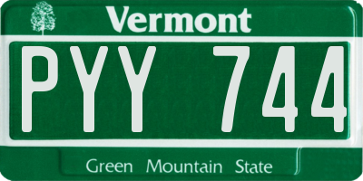 VT license plate PYY744