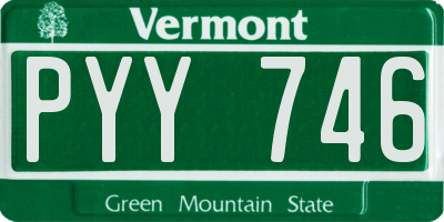 VT license plate PYY746