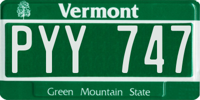 VT license plate PYY747