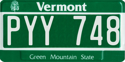 VT license plate PYY748