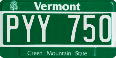 VT license plate PYY750