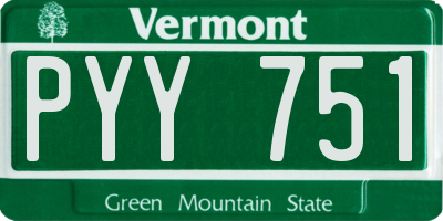 VT license plate PYY751