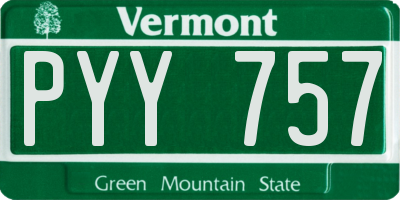 VT license plate PYY757