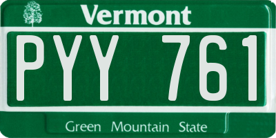 VT license plate PYY761