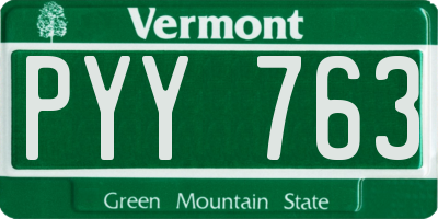 VT license plate PYY763