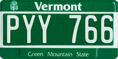 VT license plate PYY766