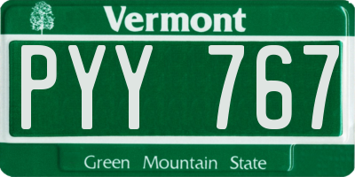 VT license plate PYY767