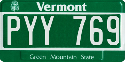 VT license plate PYY769