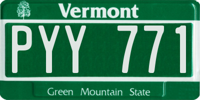VT license plate PYY771