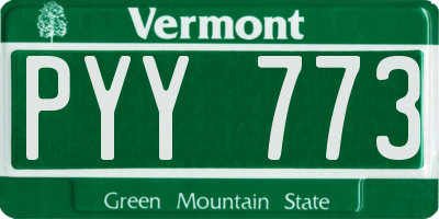 VT license plate PYY773