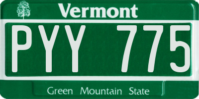 VT license plate PYY775
