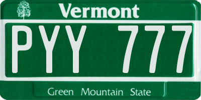 VT license plate PYY777