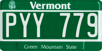 VT license plate PYY779