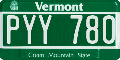 VT license plate PYY780