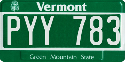 VT license plate PYY783