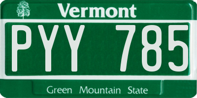 VT license plate PYY785