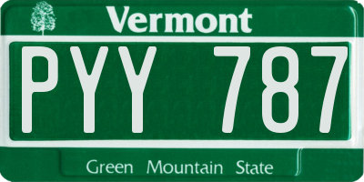 VT license plate PYY787