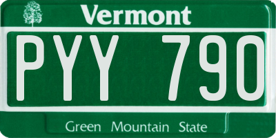 VT license plate PYY790