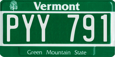 VT license plate PYY791