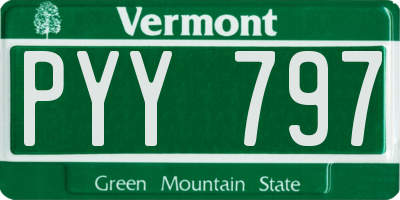 VT license plate PYY797