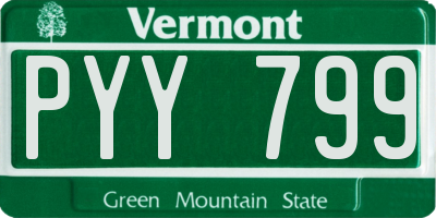 VT license plate PYY799