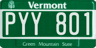 VT license plate PYY801