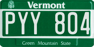VT license plate PYY804
