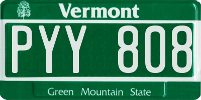 VT license plate PYY808