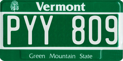 VT license plate PYY809