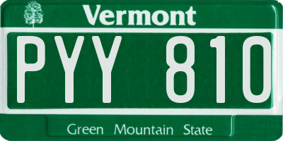 VT license plate PYY810