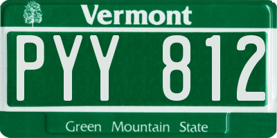 VT license plate PYY812