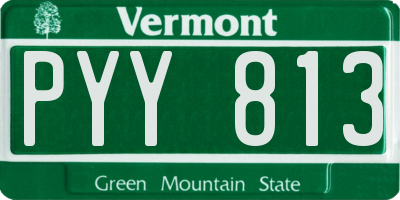 VT license plate PYY813