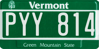 VT license plate PYY814