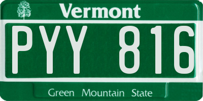 VT license plate PYY816