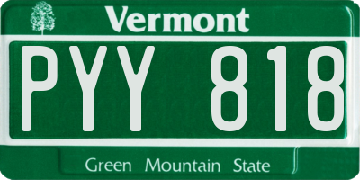 VT license plate PYY818