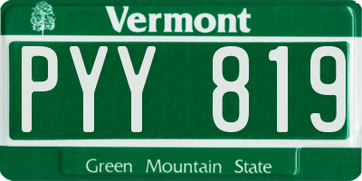 VT license plate PYY819