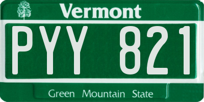 VT license plate PYY821