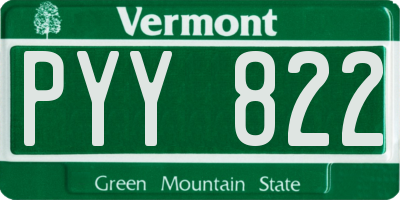 VT license plate PYY822