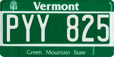 VT license plate PYY825
