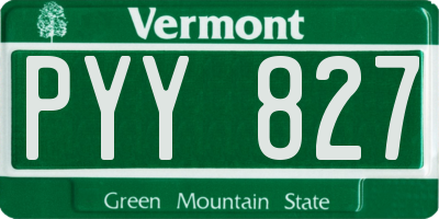 VT license plate PYY827