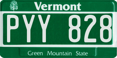 VT license plate PYY828