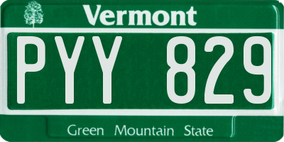 VT license plate PYY829