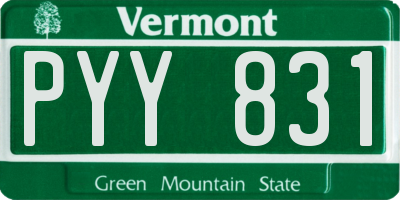 VT license plate PYY831