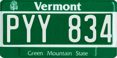 VT license plate PYY834