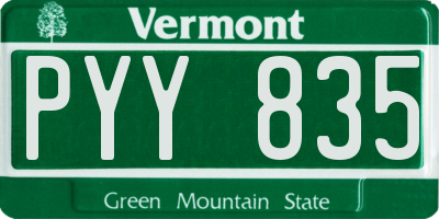 VT license plate PYY835