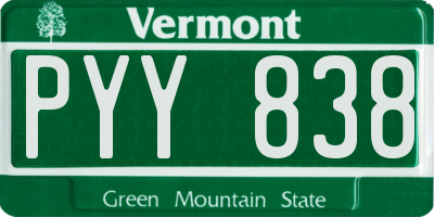 VT license plate PYY838